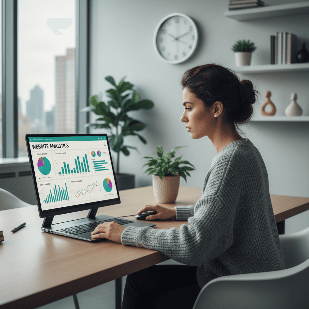 SEO analytics dashboard on laptop